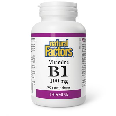 Natural Factors Vitamine B1 100 mg 90 comprimés Natural Factors Vitamine B1 100 mg 90 comprimés