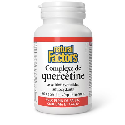 Natural Factors Quercetin Complex with Grape Seed, Turmeric & CoQ10 90 Vegetarian Capsules