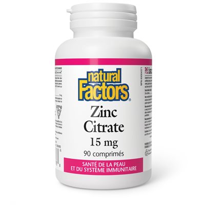 Natural Factors Zinc Citrate 15 mg 90 comprimés