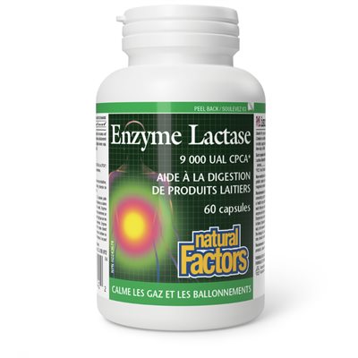 Natural Factors Enzyme lactase 9 000 UAL CPCA* 60 capsules Natural Factors Enzyme lactase 9 000 UAL CPCA* 60 capsules