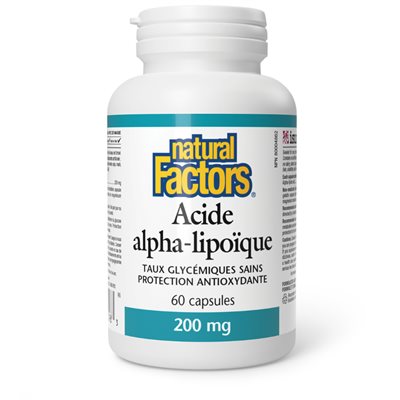 Natural Factors Acide alpha-lipoïque 200 mg 60 capsules Natural Factors Acide alpha-lipoïque 200 mg 60 capsules