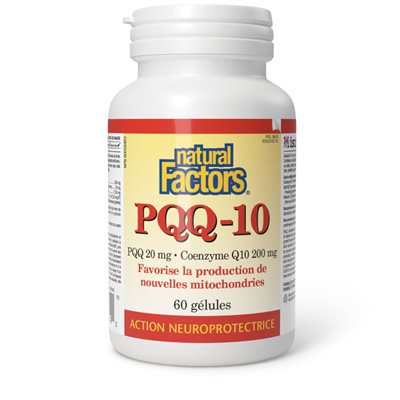 Natural Factors PQQ-10 PQQ 20 mg · Coenzyme Q10 200 mg 60 gélules