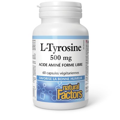 Natural Factors L-Tyrosine 500 mg 60 capsules végétariennes Natural Factors L-Tyrosine 500 mg 60 capsules végétariennes