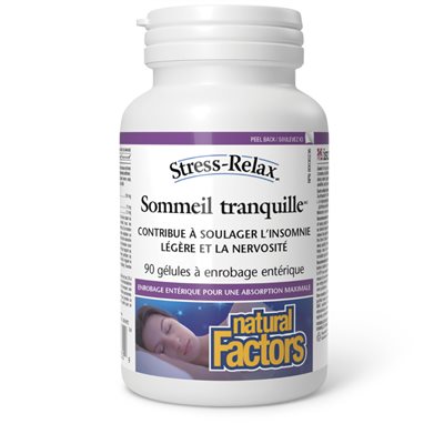 Natural Factors Sommeil tranquille 90 gélules à enrobage entérique Natural Factors Sommeil tranquille 90 gélules à enrobage entérique