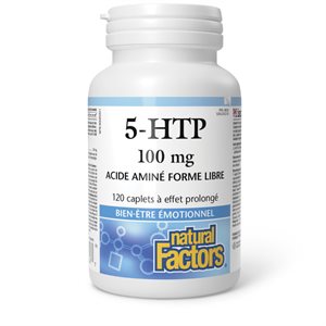Natural Factors 5-HTP 100 mg 120 caplets à libération lente
