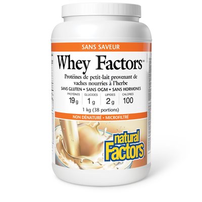 Natural Factors Whey Factors® 100% Natural Whey Protein 1 kg Powder Unflavoured