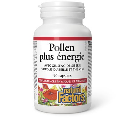 Natural Factors Pollen Plus énergie 90 capsules Natural Factors Pollen Plus énergie 90 capsules
