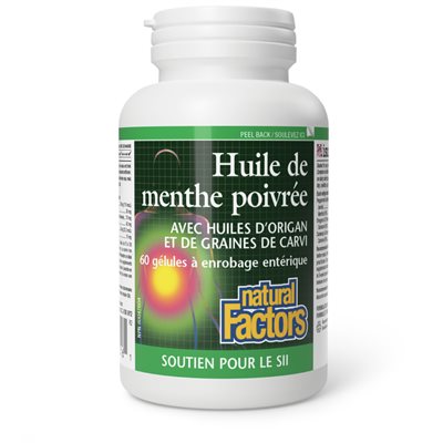 Natural Factors Peppermint Oil with Oregano & Caraway Seed Oils 60 Enteric Coated Softgels Natural Factors Peppermint Oil with Oregano & Caraway Seed Oils 60 Enteric Coated Softgels