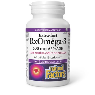 Natural Factors RxOméga-3 Extra-fort 600 mg 60 gélules Enteripure