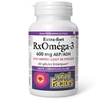 Natural Factors RxOmega-3 Extra Strength 600 mg 60 Enteripure® Softgels Natural Factors RxOmega-3  Extra Strength  600 mg  60 Enteripure® Softgels