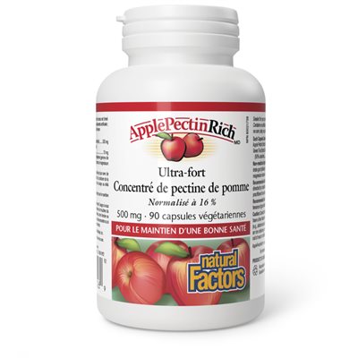 Natural Factors ApplePectinRich Ultra-fort Concentré de pectine de pomme 500 mg 90 capsules végétariennes Natural Factors ApplePectinRich Ultra-fort Concentré de pectine de pomme 500 mg 90 capsules végétariennes
