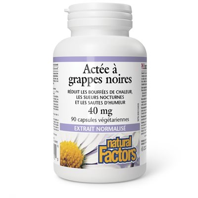 Natural Factors Actée à grappes noires Extrait normalisé 40 mg 90 capsules végétariennes