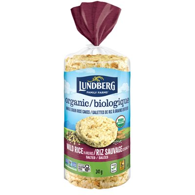 Lundberg Galettes de Riz Soufflé Biologiques Riz Sauvage Salé 241 g Lundberg Galettes de Riz Soufflé Biologiques Riz Sauvage Salé 241 g