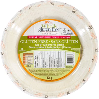 Wholly Wholesome Sans Gluten Deux Croûtes à Tarte de 9 po 23 cm 425 g Wholly Wholesome Sans Gluten Deux Croûtes à Tarte de 9 po 23 cm 425 g