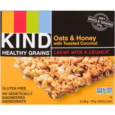 KIND Healthy Grains Barres Granola Avoine, Miel et Noix de Coco Grillée 5 x 35 g (175 g) KIND Healthy Grains Barres Granola Avoine, Miel et Noix de Coco Grillée 5 x 35 g (175 g)