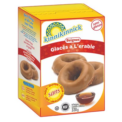 Kinnikinnick Beignes glacés à l'érable sans gluten Kinnikinnick Beignes glacés à l'érable sans gluten