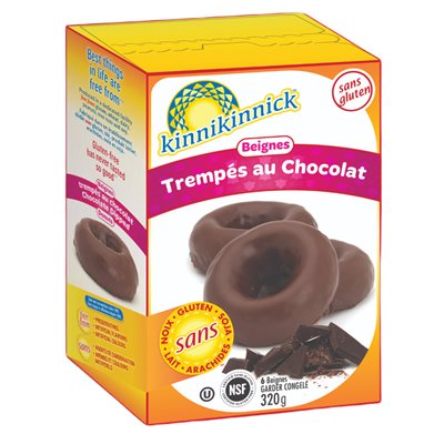 Kinnikinnick Beignes enrobés de chocolat sans gluten Kinnikinnick Beignes enrobés de chocolat sans gluten