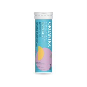 Organika Instant C Effervescent Framboise Avec Stévia 1000mg 10un