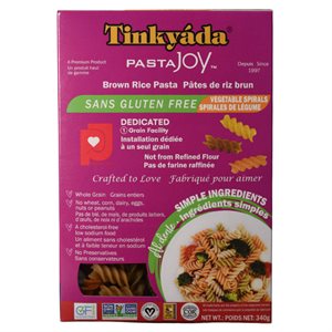 Tinkyada Pâtes Spirals Aux Légumes Et Riz Brun