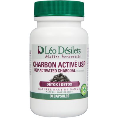 Léo Désilets Maître Herboriste Charbon Activé USP 30 Capsules Léo Désilets Maître Herboriste Charbon Activé USP 30 Capsules