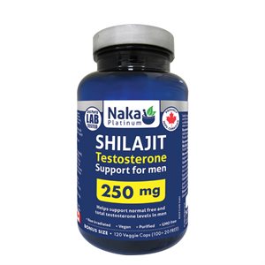 Naka Platinum Shilajit Soutien À La Testostérone Pour Hommes 250 Mg 120 Unités