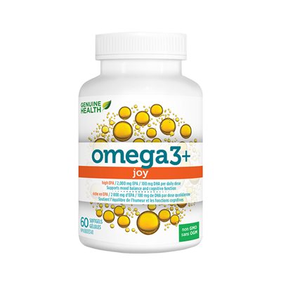 Genuine Health Omega 3+ Joy huile de poisson , 2000 mg EPA, 100 mg DHA Genuine Health Omega 3+ Joy huile de poisson , 2000 mg EPA, 100 mg DHA
