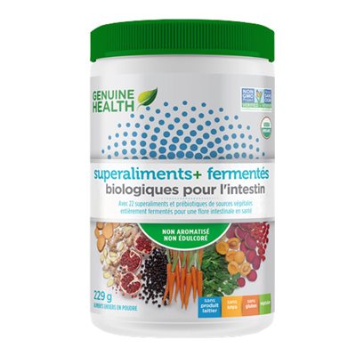 Genuine Health Superaliments+ Biologiques Fermentés pour l'Intestin Aliments Entiers en Poudre 229 g Genuine Health Superaliments+ Biologiques Fermentés pour l'Intestin Aliments Entiers en Poudre 229 g