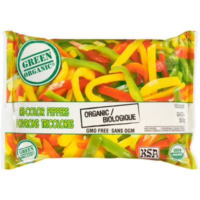 Green Organic Tri-Color Peppers Organic 500 g