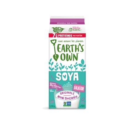 EARTH'S OWN Boisson aux soya originale non sucrée biologique 1.75L EARTH'S OWN Boisson aux soya originale non sucrée biologique 1.75L