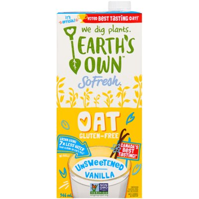 Earth's Own Lait d'Avoine Vanille Non Sucré 946ml Earth's Own Lait d'Avoine Vanille Non Sucré 946ml