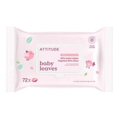 Attitude Baby Wipes - 100% Biodégradable - Fragrance Free