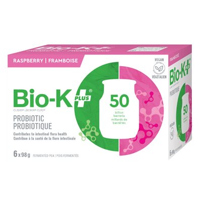 Bio-K+ Probiotique à boire végétalien - Framboise - 6 pots Bio-K+ Probiotique à boire végétalien - Framboise - 6 pots