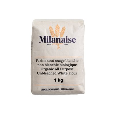 Milanaise Farine Tout Usage Blanche Non Blanchie Biologique 1 kg Milanaise Farine Tout Usage Blanche Non Blanchie Biologique 1 kg