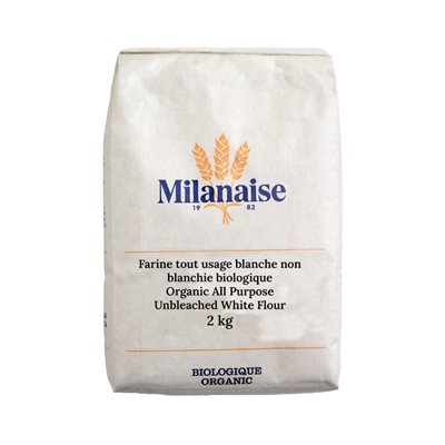 Milanaise Farine Tout Usage Blanche Non Blanchie Biologique 2 kg Milanaise Farine Tout Usage Blanche Non Blanchie Biologique 2 kg