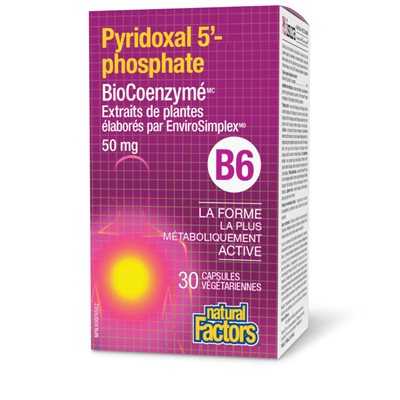 Natural Factors Pyridoxal 5’- Phosphate Biocoenzymé * B6 50 Mg 30 Capsules Végétariennes Natural Factors Pyridoxal 5’- Phosphate Biocoenzymé * B6 50 Mg 30 Capsules Végétariennes