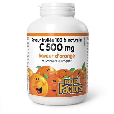 Natural Factors C 500 Mg 100% Natural Fruit Chew 500 Mg 90 Chewable Wafers Tangy Orange Natural Factors C 500 Mg 100% Natural Fruit Chew 500 Mg 90 Chewable Wafers Tangy Orange