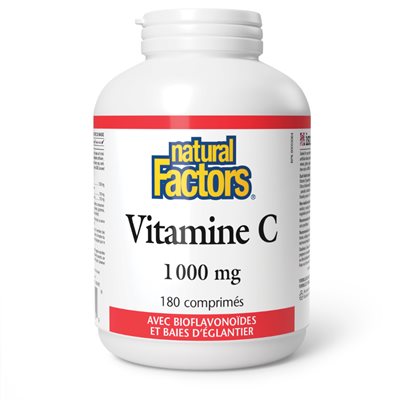 Natural Factors Vitamine C Avec Bioflavonoïdes Et Baies D’Églantier 1 000 Mg 180 Comprimés Natural Factors Vitamine C Avec Bioflavonoïdes Et Baies D’Églantier 1 000 Mg 180 Comprimés