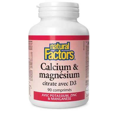 Natural Factors Calcium & Magnesium Citrate With D3 Plus Potassium, Zinc & Manganese 90 Tablets Natural Factors Calcium & Magnesium Citrate With D3 Plus Potassium, Zinc & Manganese 90 Tablets