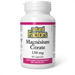 Natural Factors Magnesium Citrate  150 mg  90 Capsules