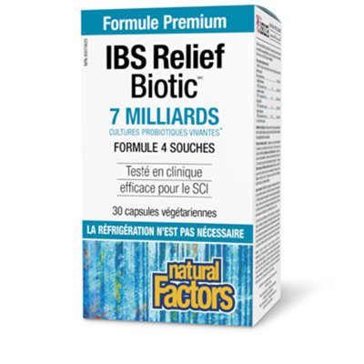 Natural Factors IBS Relief Biotic® 7 Billion Live Probiotic Cultures 30 Vegetarian Capsules