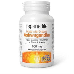 Natural Factors Regenerlife Organic Ashwagandha 600Mg 90Vcaps