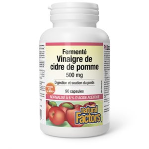 Natural Factors Fermented Apple Cider Vinegar 500 mg 90 Capsules