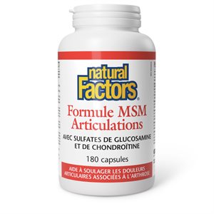 Natural Factors Formule MSM Articulations avec sulfate de glucosamine et de chondroïtine 180 capsules