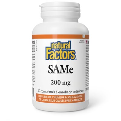 Natural Factors SAMe 200 mg 30 comprimés à enrobage entérique Natural Factors SAMe 200 mg 30 comprimés à enrobage entérique