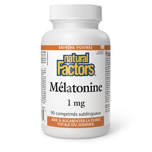 Natural Factors Mélatonine 1 Mg 90 Comprimés Sublinguaux Menthe Poivrée
