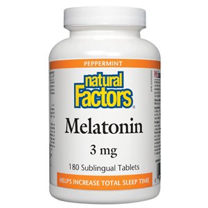 Natural Factors Sublingual Melatonin 3mg -Peppermint 180tabs