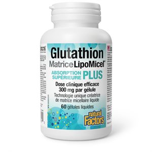 Natural Factors Glutathion Matrice LipoMicel 300 mg 60 gélule liquide