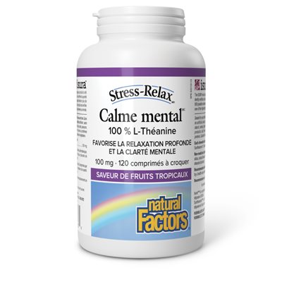 Natural Factors Mental Calmness 100 mg 120 Chewable Tablets Tropical fruit flavour
