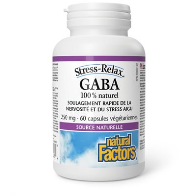 Natural Factors Gaba 100 % Naturel 250 Mg 60 Capsules Végétariennes