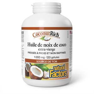 Natural Factors Extra Virgin Coconut Oil 1000 mg 120 Softgels
